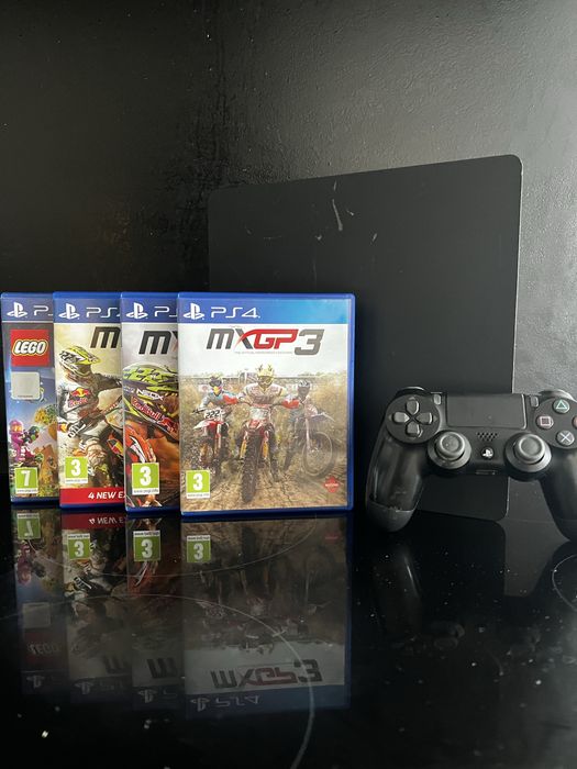 PS4 Slim 500 Gb + 4 jocuri + 1 manetă Stare Excelenta