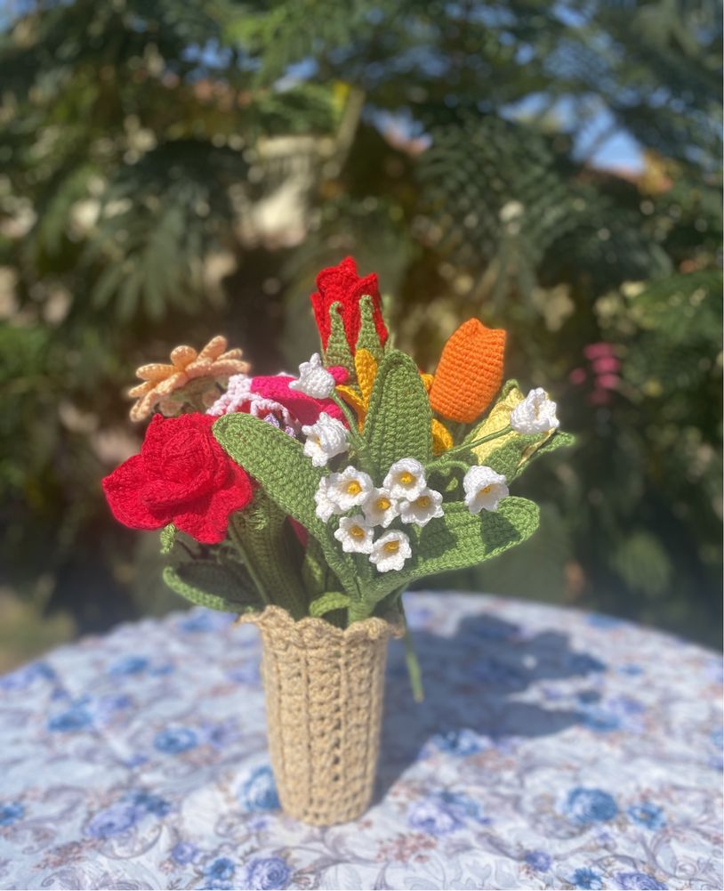 Декоративни ръчно плетени цветя "Букет от долината"