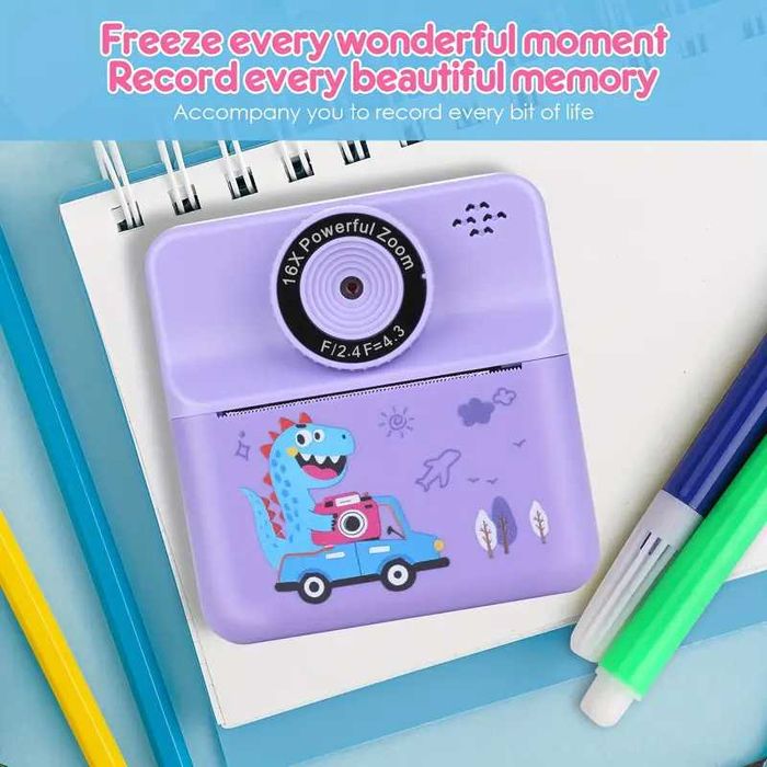 Детски фотоапарат с дисплей за моментни снимки Принтер камера 7 вида