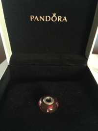 Pandantiv Pandora Sticla de Murano inima ciresie