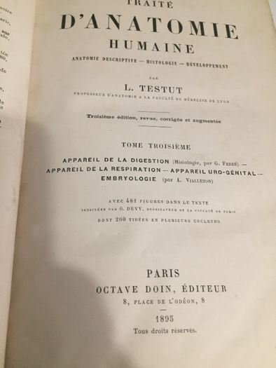 Човешка Анатомия том 2 и 3 ...1895 и 1897г. /Френски език/