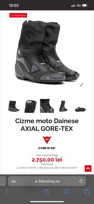 Ghete/Cizme Moto Noi 42 strada/circuit/pista Dainese Axial Gore-Tex