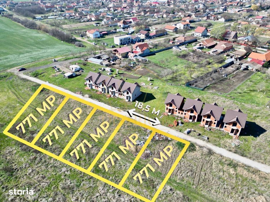 Parcele teren intravilan duplex/ case insiruite 771mp | Covaci