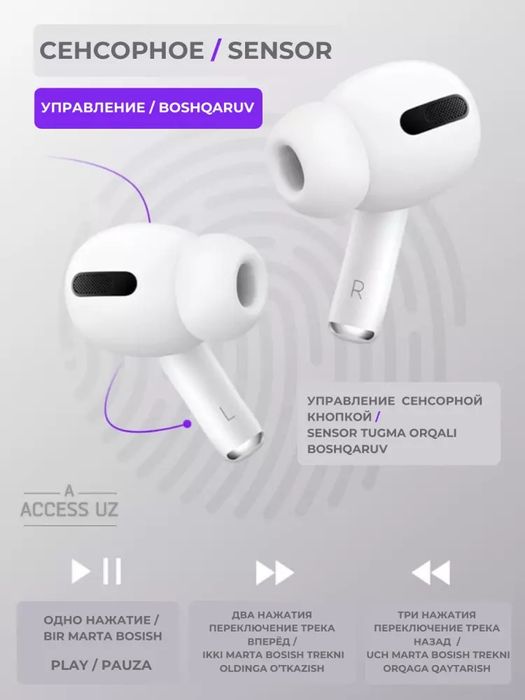 Simsiz quloqchinlar Air Pods Pro, Android va IOS telefonlar uchun