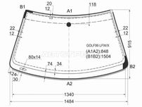 Стекло лобовое VOLKSWAGEN GOLF IV 3/4/5D 97-03 / BORA/JETTA 4D 98-06 V