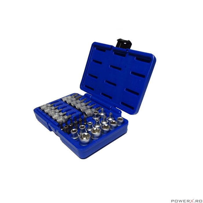 Trusa 34 chei, torx, biti, e-torx, 3/4", Asta