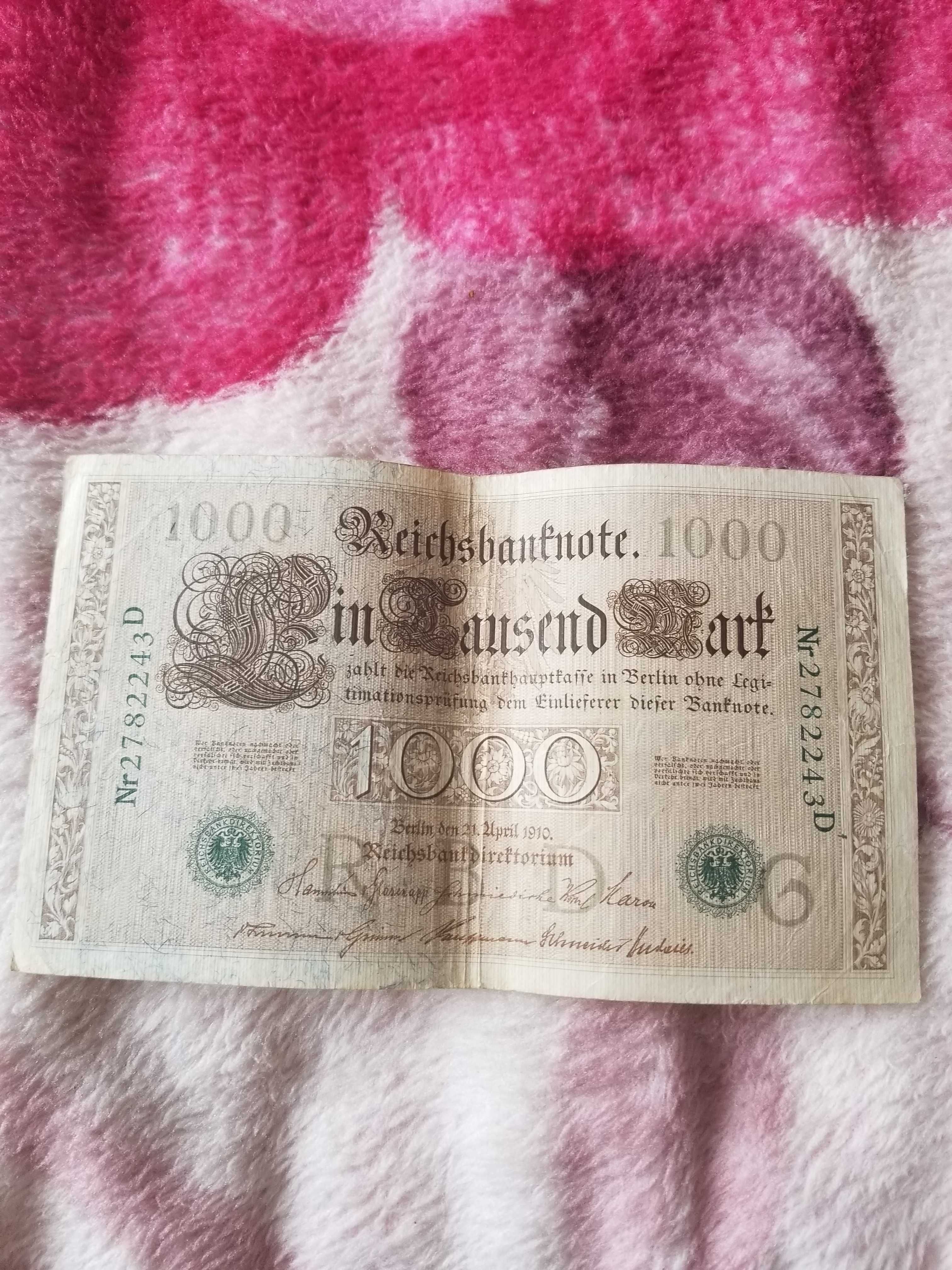Bancnote rare 1000 mărci germane 1910 – Lot de 30 bucăți