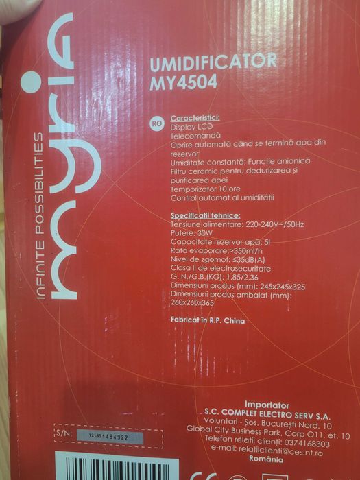 Umidificator pentru camere