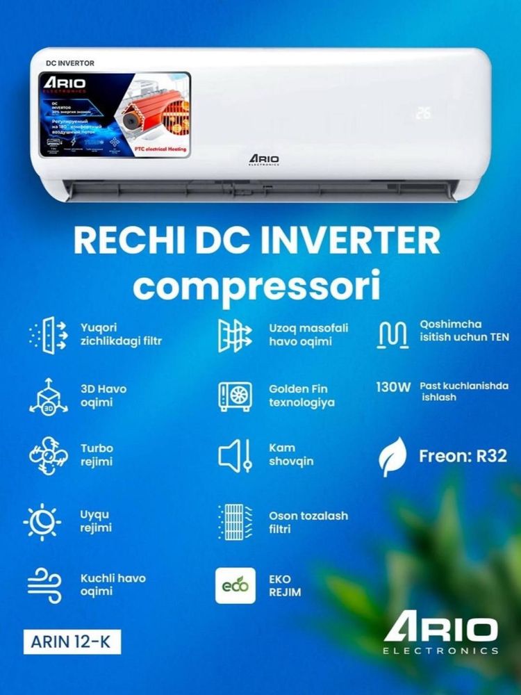 Ario 12 DC Inverter konditsioner / АКЦИЯ на кондиционер Magna 12