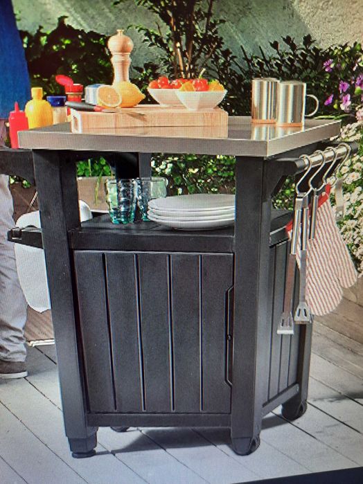 Dulap terasa exterior, blat lucru inox, BBQ