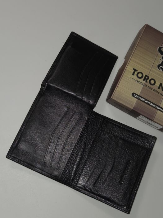 Portofel barbati din piele naturala negru