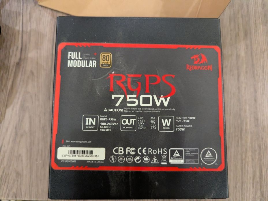 Sursa modulara Redragon 750w 80+ Gold