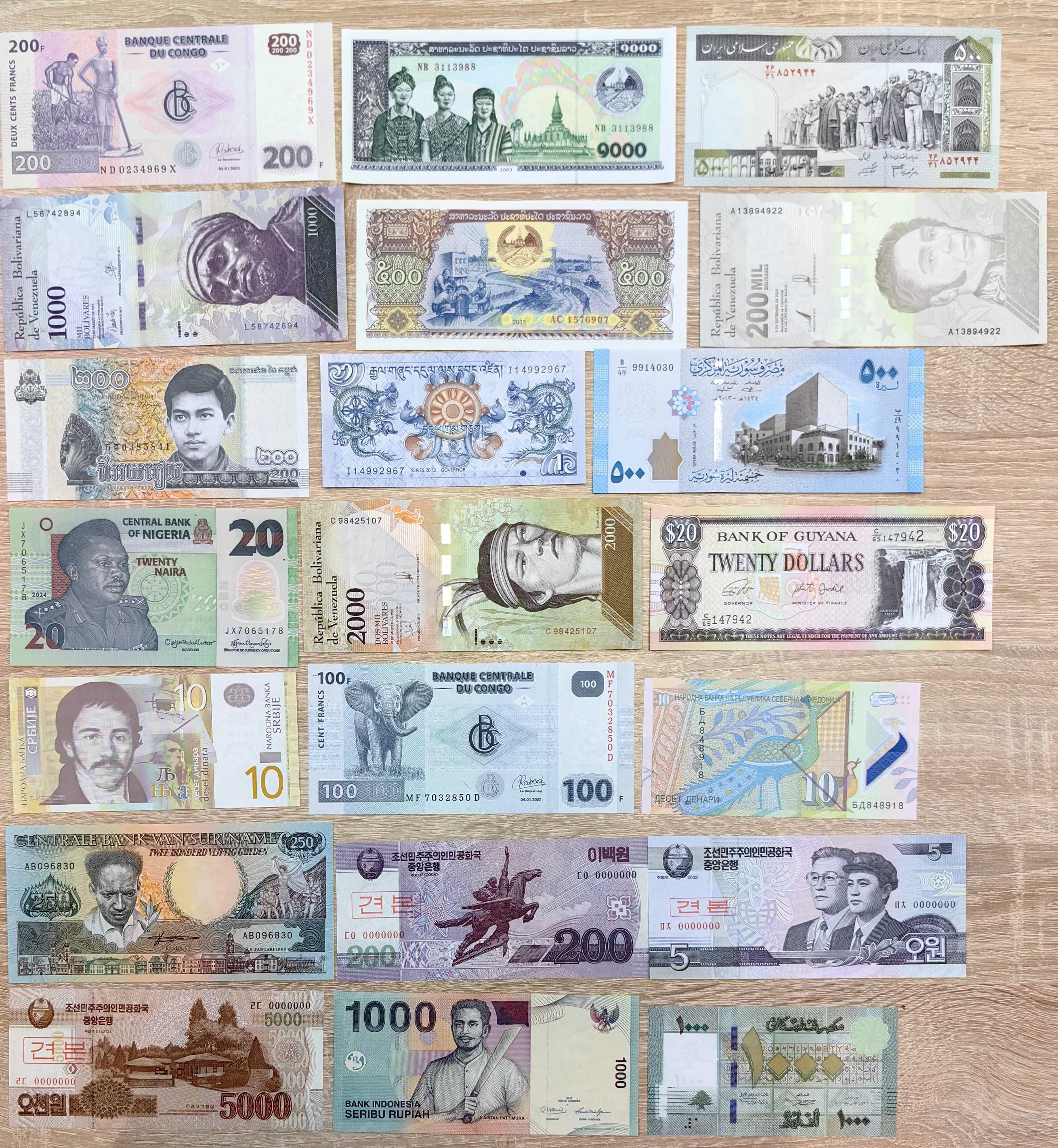 Колекция от 103 броя банкноти UNC - без повтарящи се
