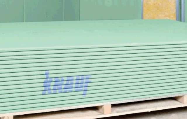 Placi rigips KNAUF verde GKB-I rezistenta la apa