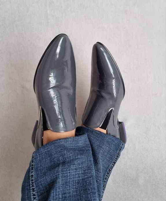 Мужская обувь, натуральная лакированая кожа, туфли. Размер 40, 42, 43