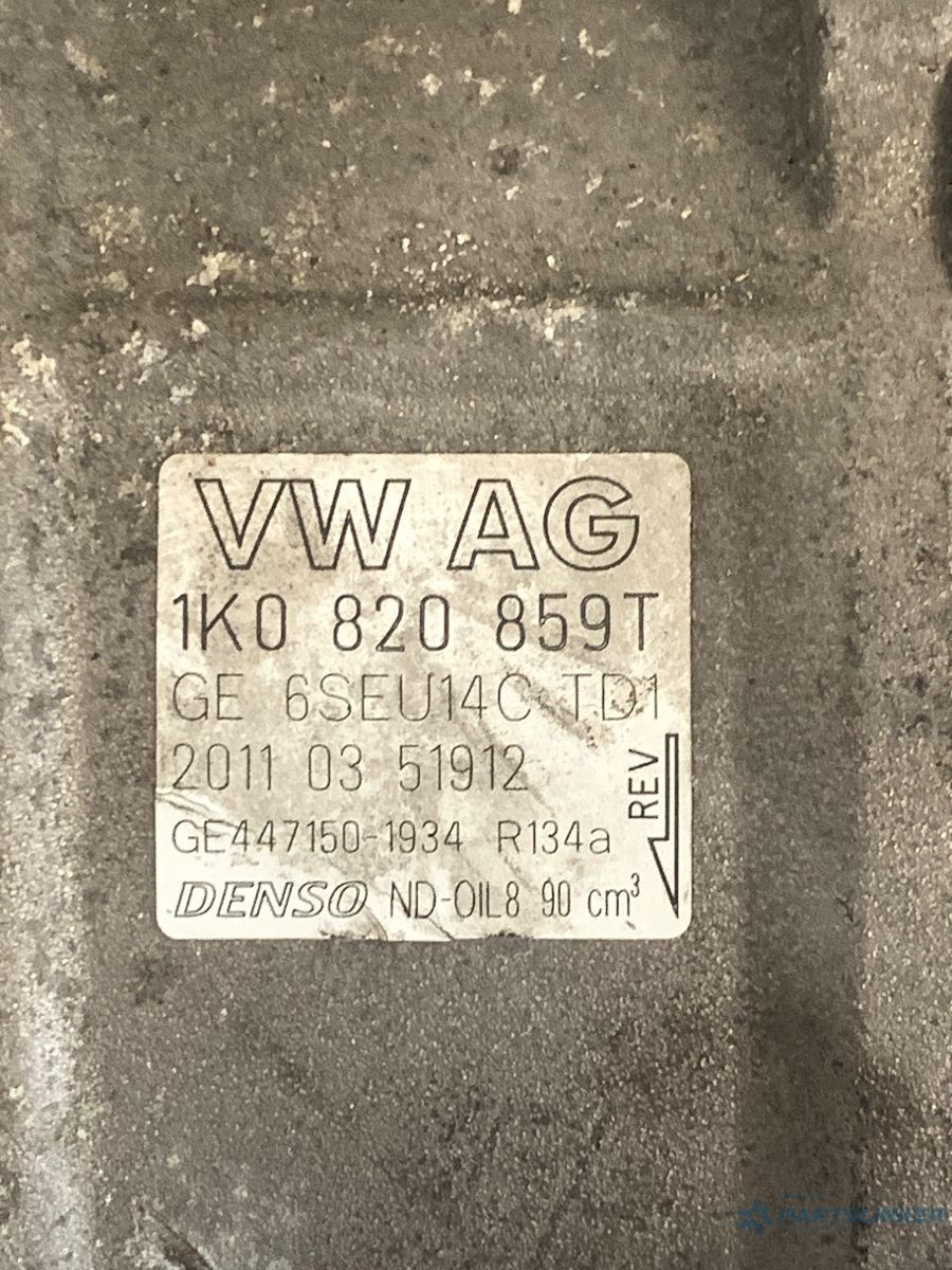 Compresor  AC 1.4TSI  VOLKSWAGEN JETTA III 1K2 2004 - 2010 1.4 TSI CAXA, VOLKSWAGEN GOLF VI 5K1 2008 - 2013 1.4 TSI CAXA 1K0820859T