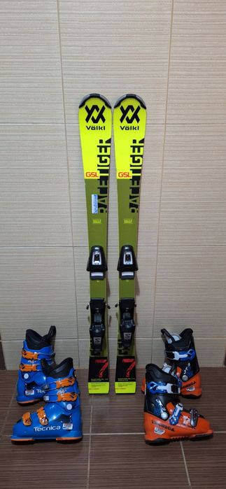 Schiuri 118 cm Volkl Tiger GSL-clapari ski,bete,casca