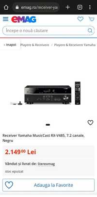 Sistem profesional receiver yamaha plus 2 boxe sau schimb