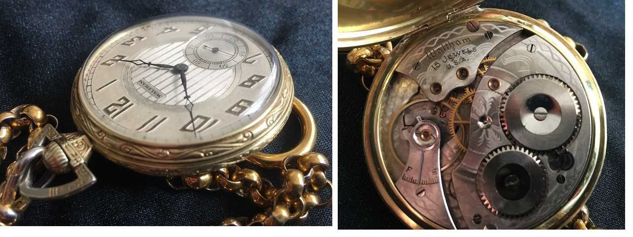 Карманные часы, позолоченные 14К позолота. U.S.A.