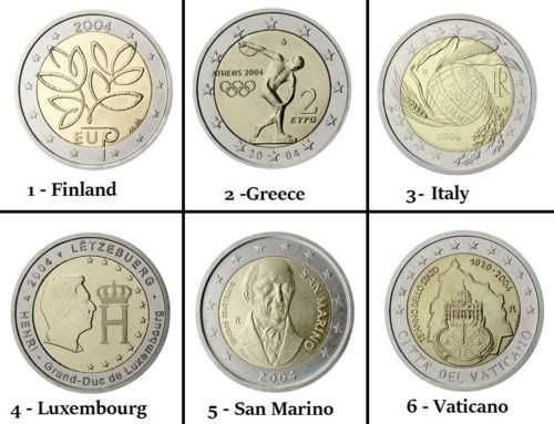 Сет 2 евро монети (възпоменателни) 2004-2011 / 2 Euro Coins