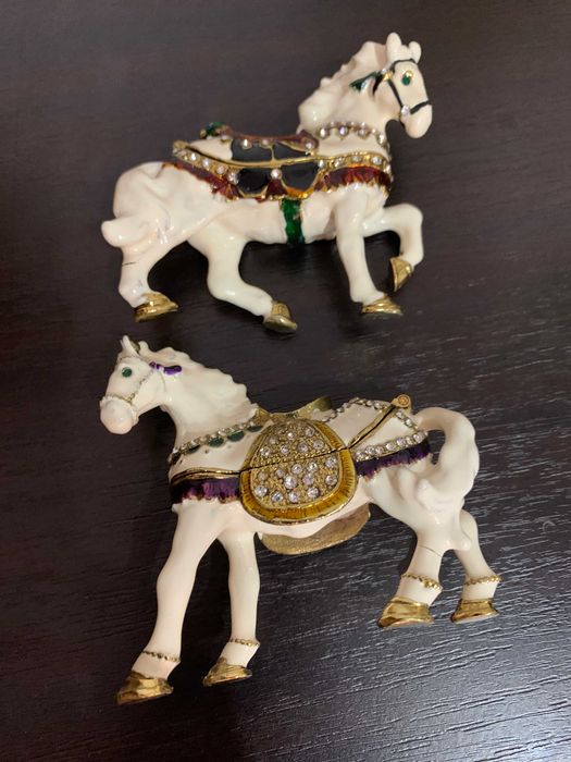 Miniatura cal email vintage 14/8cm cutie bibelou talisman nu Rosenthal