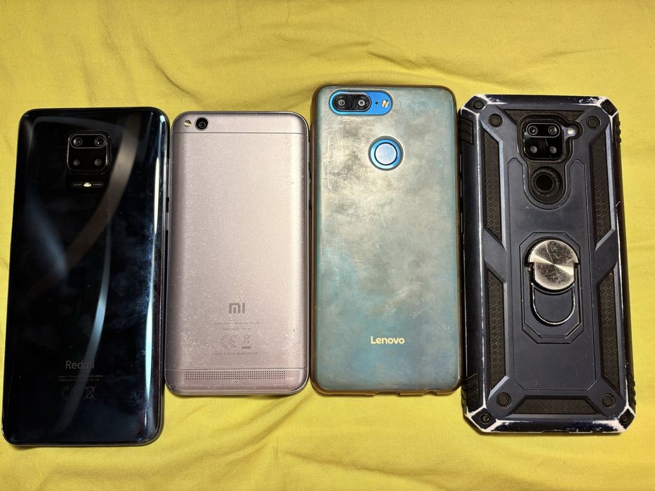3x Xiaomi и едно Lenovo телефон за части