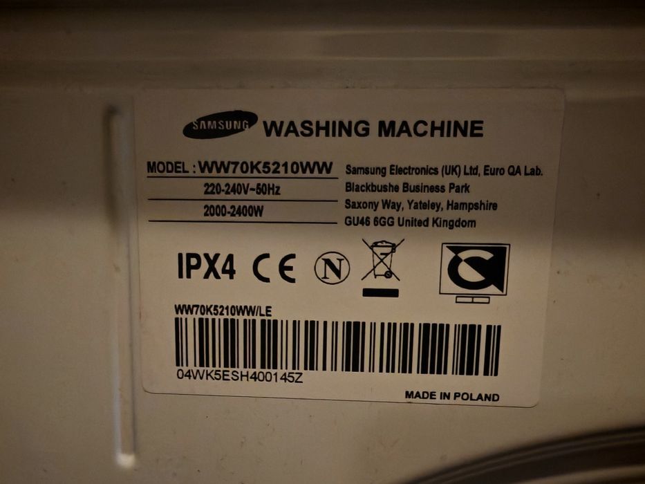 Пералня Samsung WW70K5210WW на части