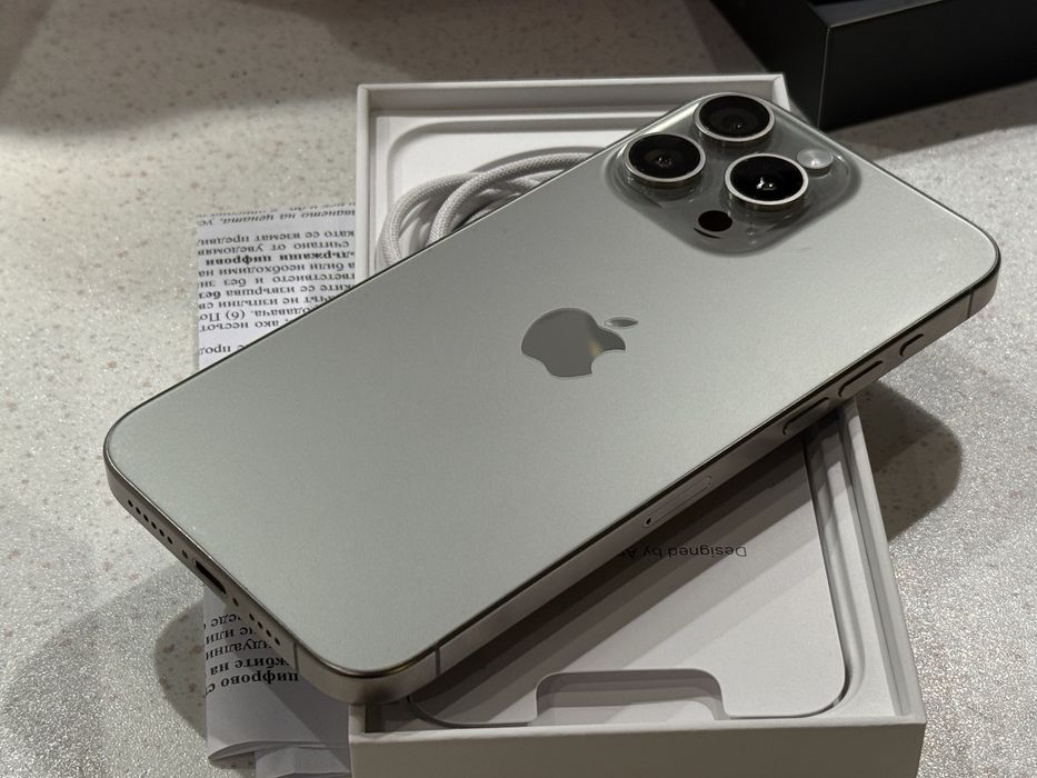 iPhone 15 Pro Max 256GB Natural Titanium – Перфектен, Гаранция!