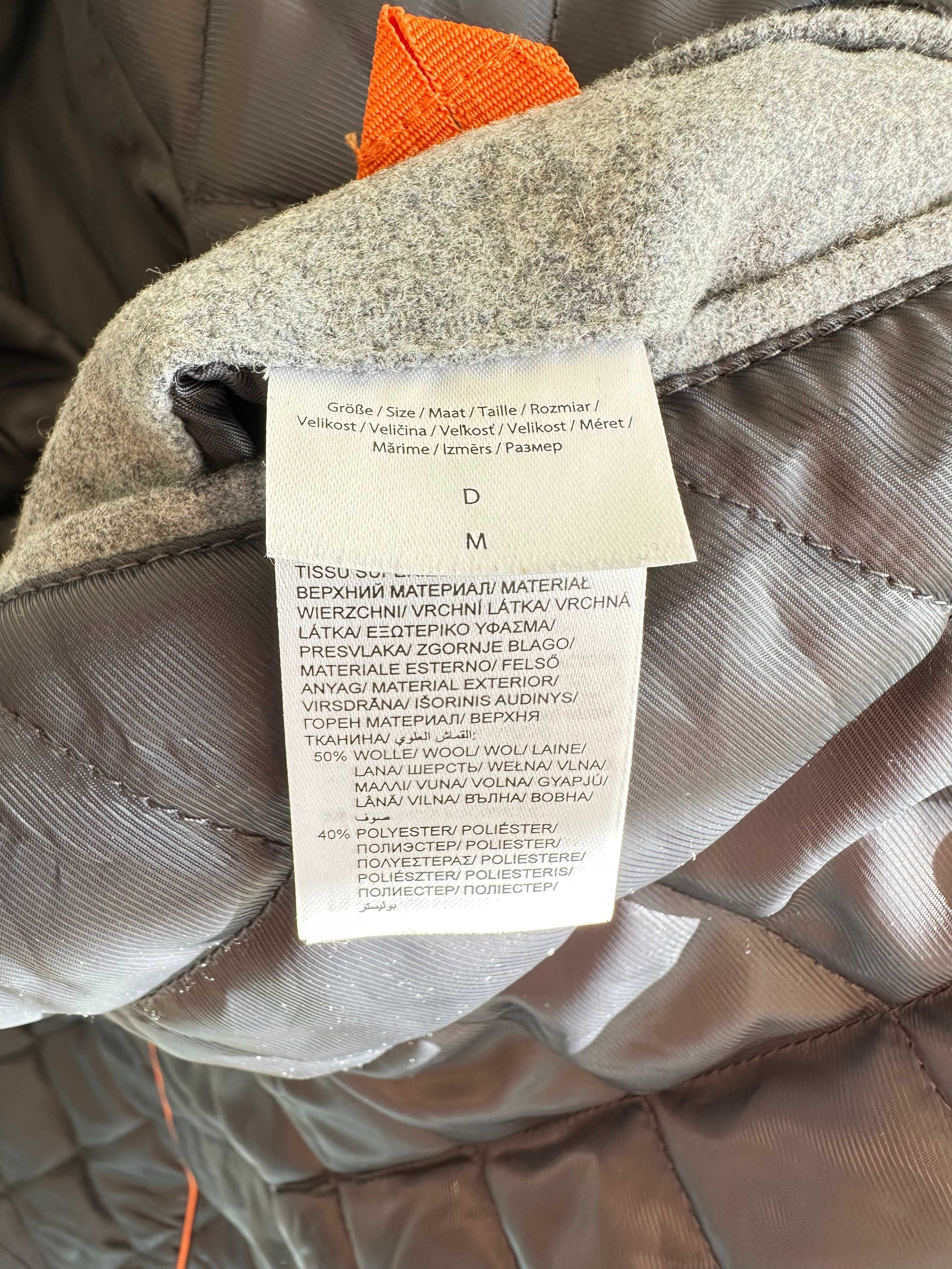 palton lung McNeal, 50% lana, marime M-L, negru, ca nou