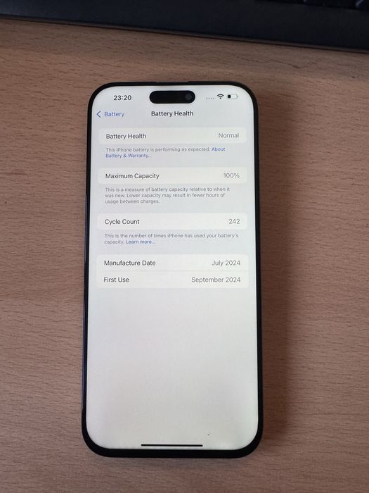 Apple iphone 16 pro max 256gb desert titanium 100% Батерия