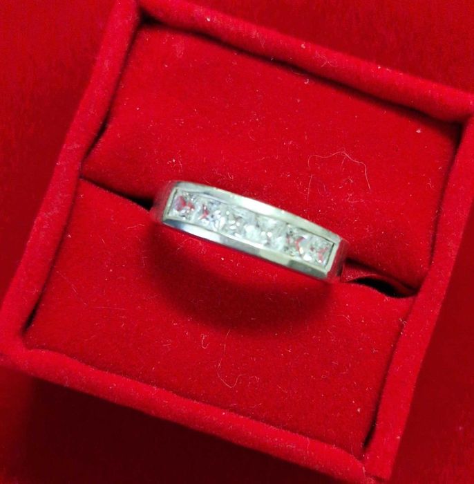 AG220,inel argint 925,nou/marcat, zirconii albe, stil tenis