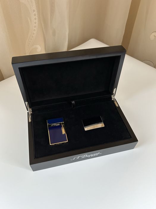 Запалка S.T Dupont Ligne 2 Blue & Gold - 2 пламъка