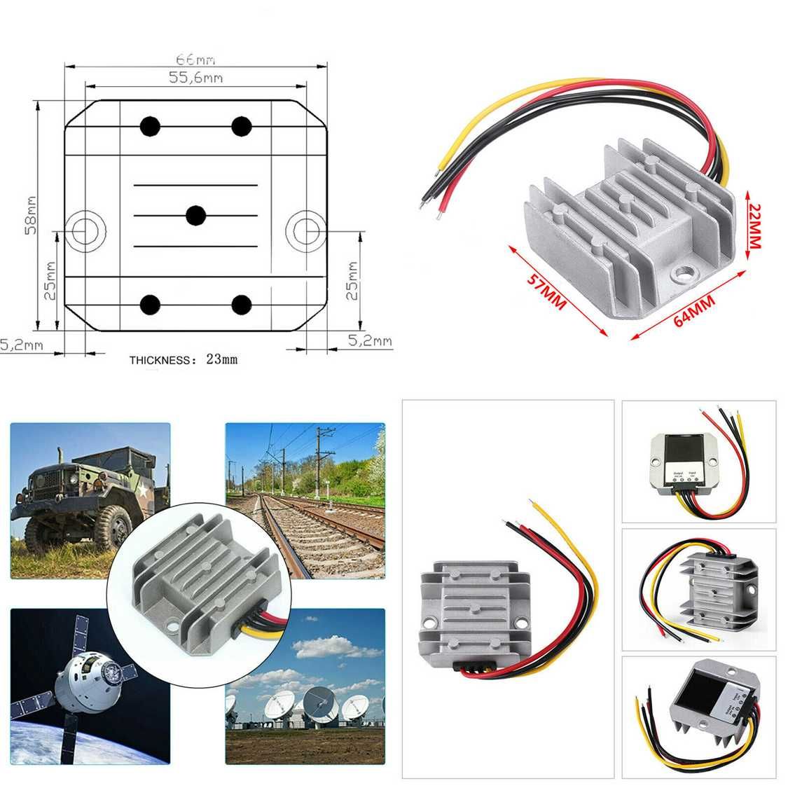 Regulator Convertor DC 12V to 24V 72W, 3A Nou ambalat!