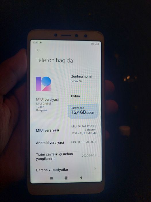 Redmi s 2 xolati orta ishlashda aybi yoq aybi ekran sngan