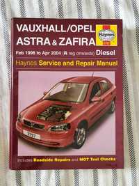 Ръководство за ремонт Haynes Opel Astra G / Zafira A дизел