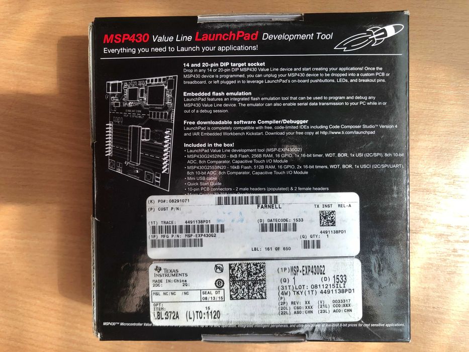 De vanzare kit pentru dezvoltare MSP430G2 TEXAS INSTRUMENTS