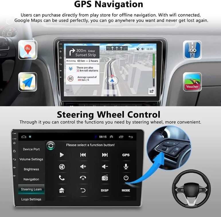 Мултимедия 9″ Volkswagen Android 15 4GB RAM 64GB, ROM, Размер: 9 инча
