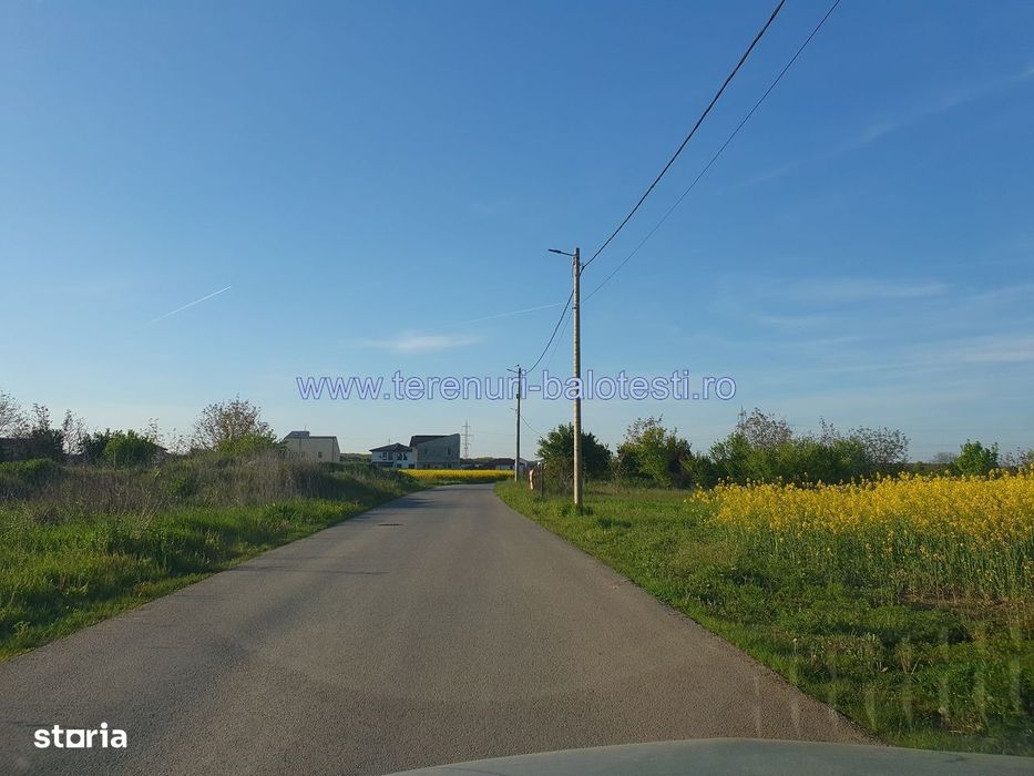 Teren Balotesti,strada publica asfaltata,toate utilitatile, 78000 euro