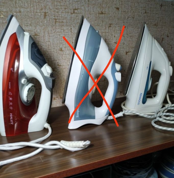 Утюги Kenwood и  Haley  б/у в рабочем сост. , подошва чистая