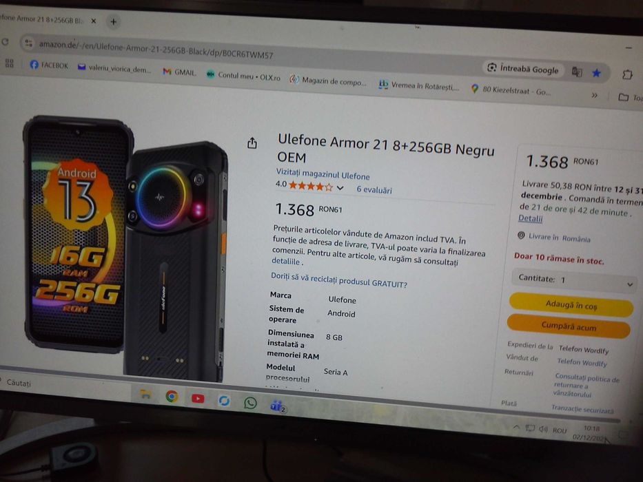 Telefon Mobil ULEFONE Armor 21+Husa (Carcasa )Robusta.Noi .