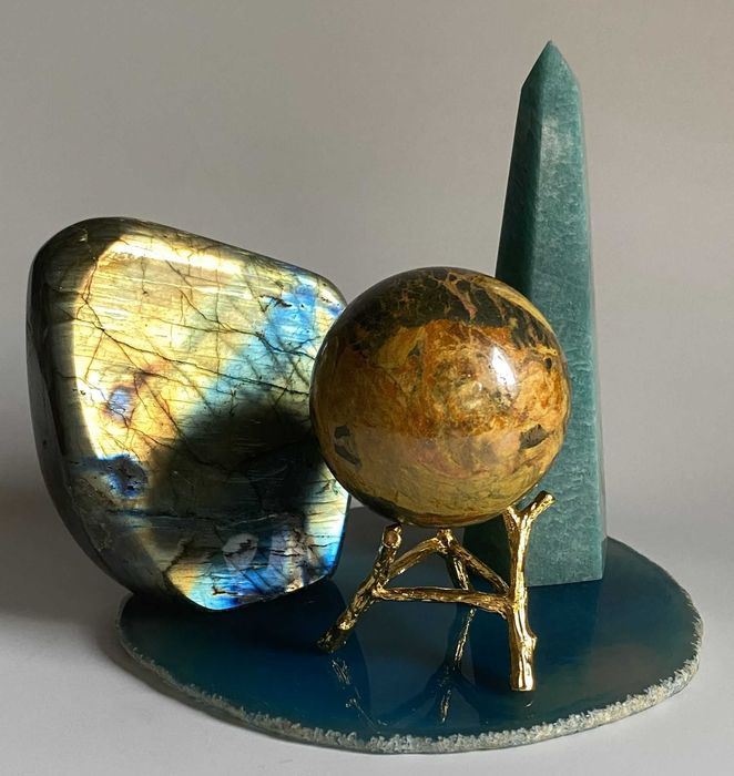 Decor Cristale - Labradorit&Amazonit&Realgar-Set Pietre Semipretioase