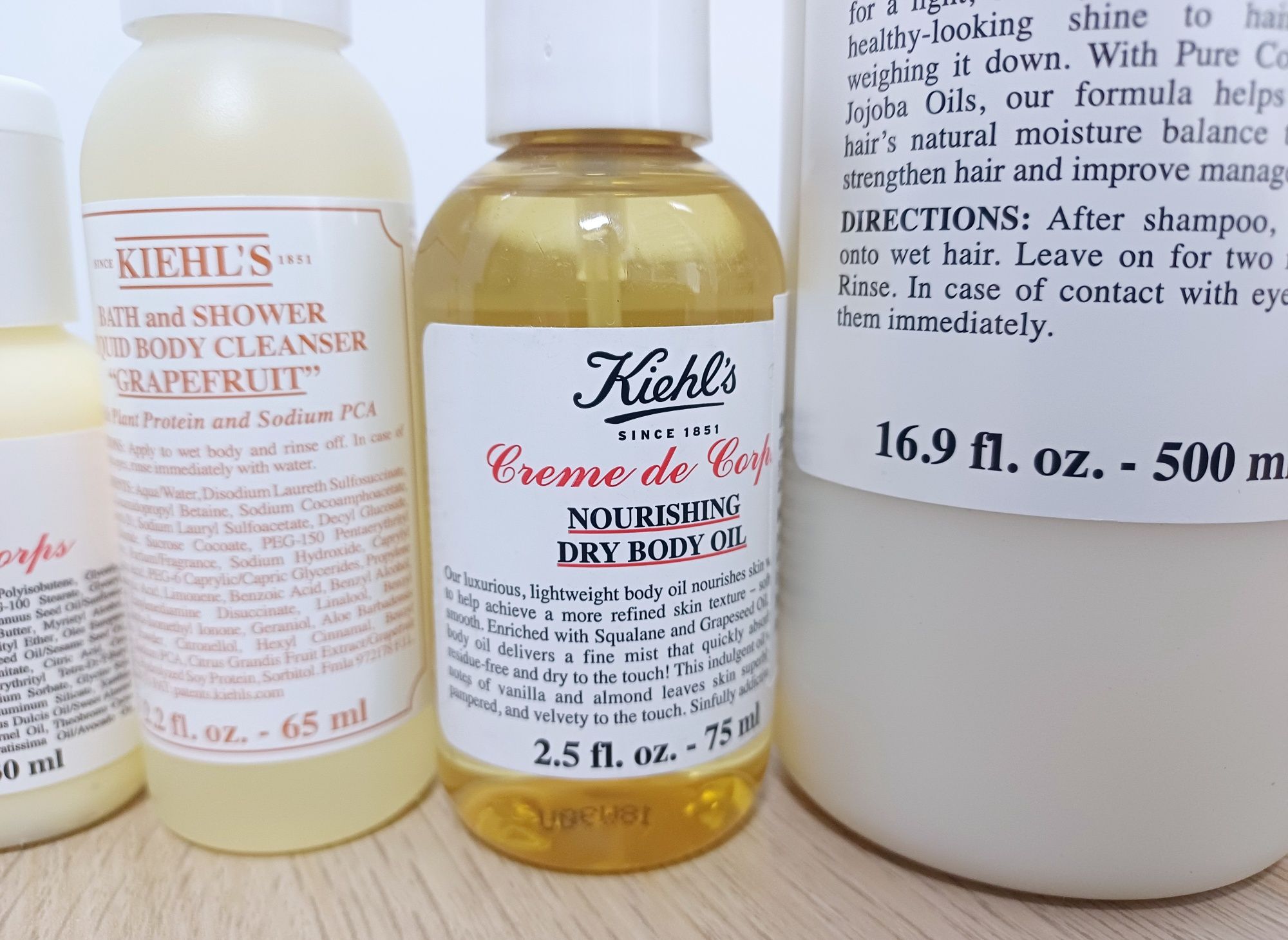 Set Kiehl's păr corp hidratare ulei cocos jojoba vanilie migdale cadou