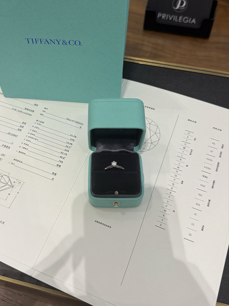 NEW Кольцо с бриллиантом Tiffany & Co 0,28 ct. H VS1
