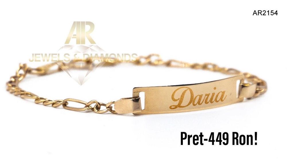 Bratari din Aur 14 K personalizate cu poza sau textul dorit ARJEWELS