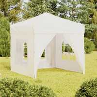 vidaXL Сгъваема парти палатка със странични стени, кремава, 2x2 м 9350