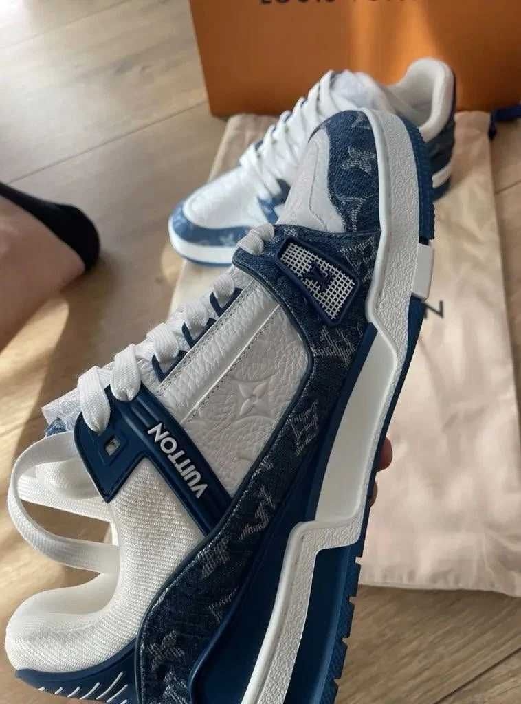 Sneakers Louis Vuitton Trainer Denim Navy Blue Edition New