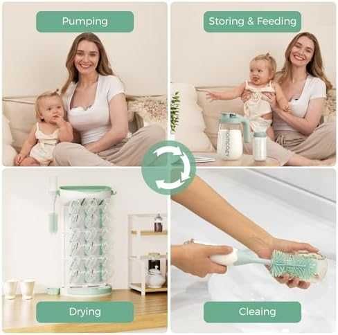 Нова Momcozy стойка за сушене – 18 шишета, пестене на място, безопасна