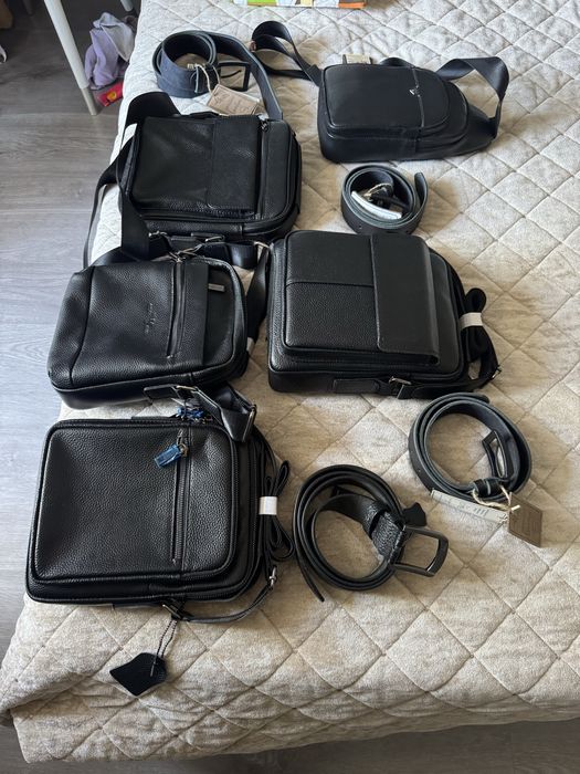 Кожанные мужские  барсетки и ремни для мужчин