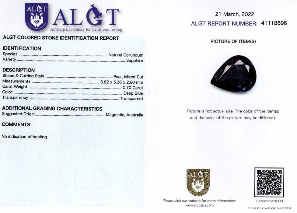 Safire pear 0,64-2,88 ct. cod 8633,8997,9005,9497..9503,9515,9516