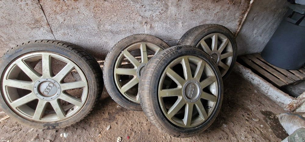 Jante aliaj R175×112 cu anvelope de iarna 225/45/R17 folosite un sezon